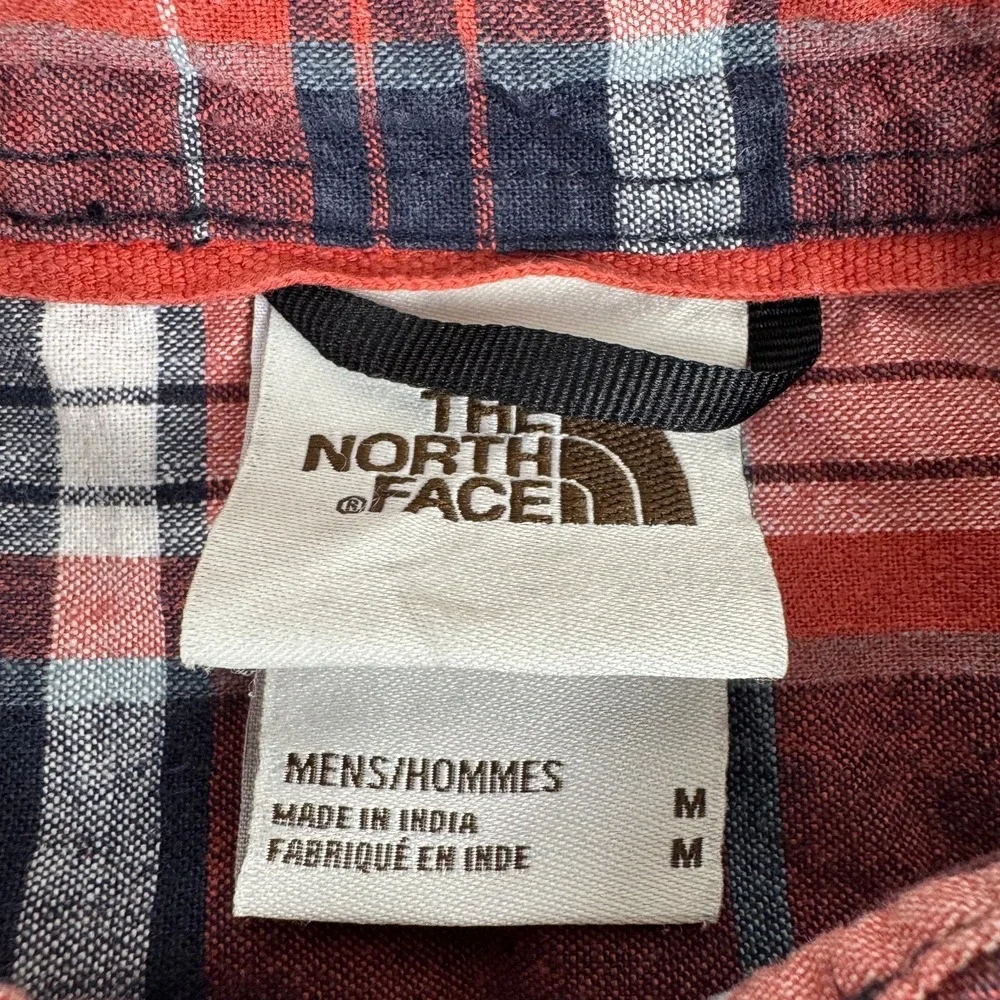 The North Face Loghill Button Up Shirt Plaid Cotton Hemp Mens‎ Medium M